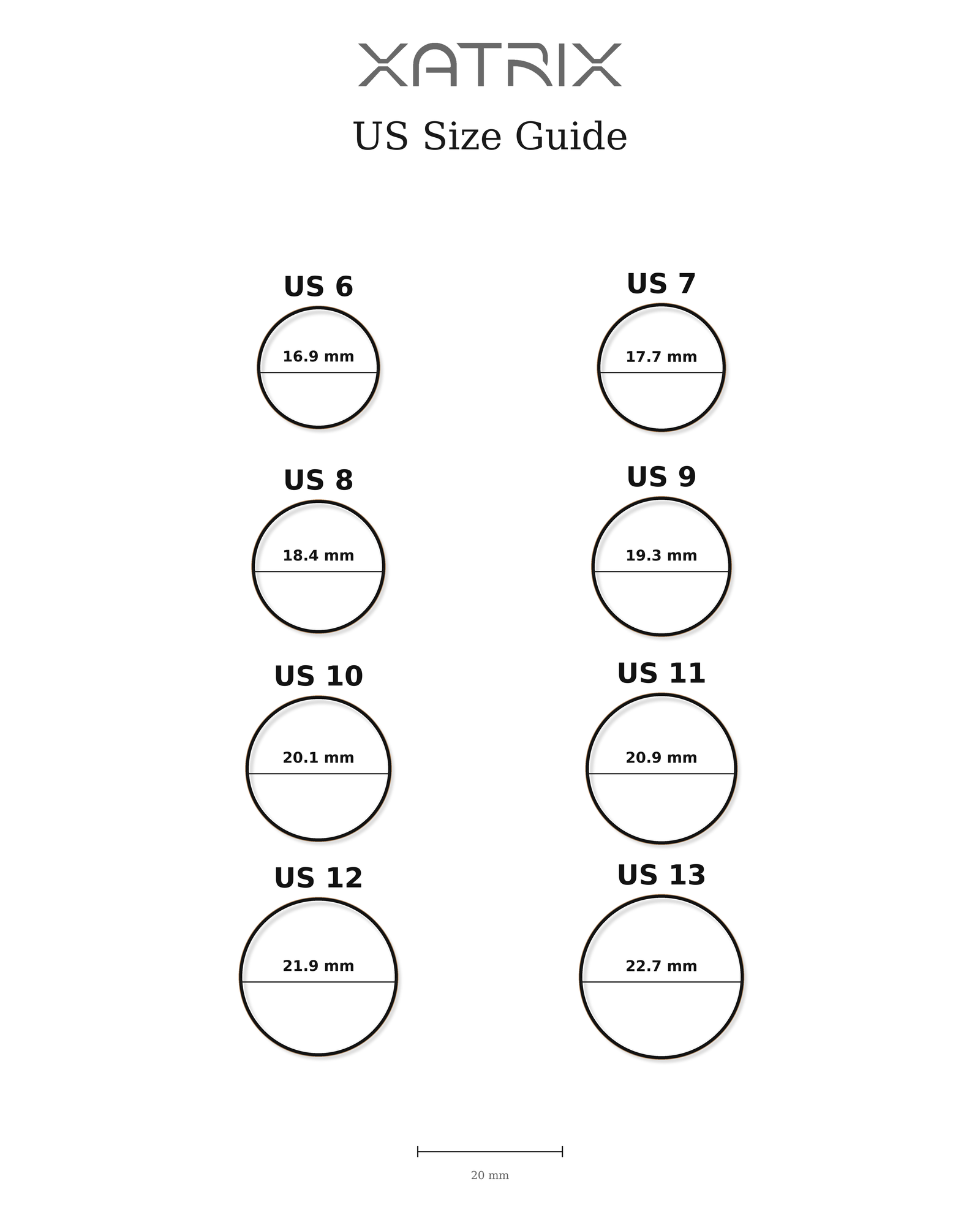 XATRIX US Size Guide